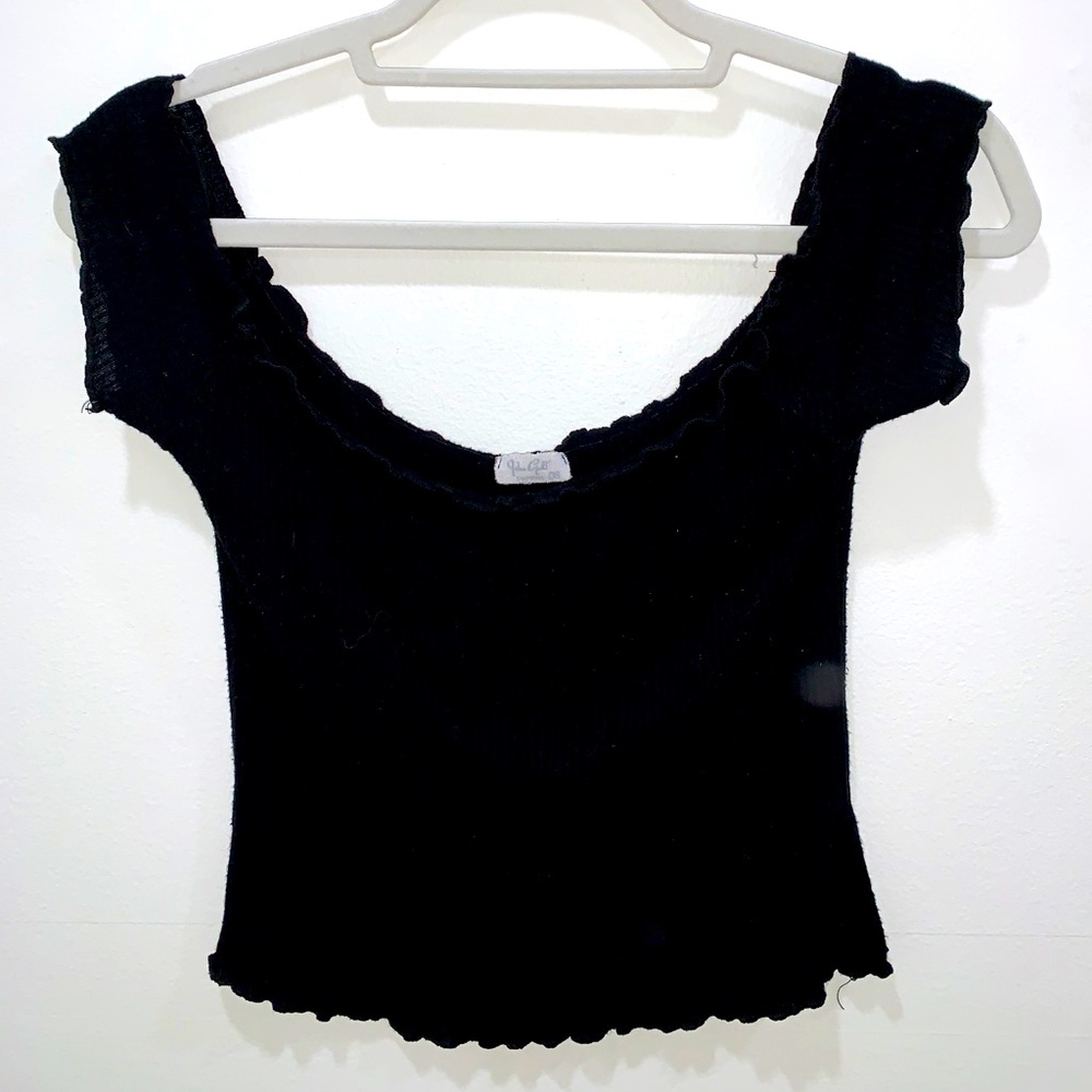 Black off the shoulder shirt from Pacsun